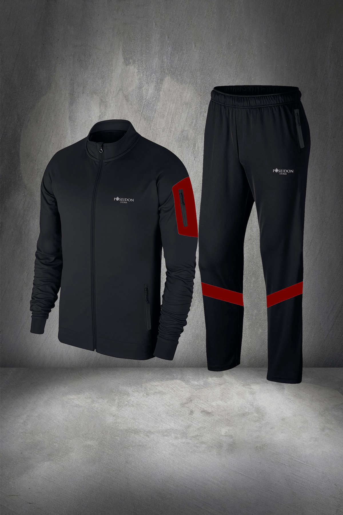 Büyük Beden Erkek Siyah Supra Penye Kumaş Cep Detaylı Rahat  Eşofman Seti  4XL-10XL