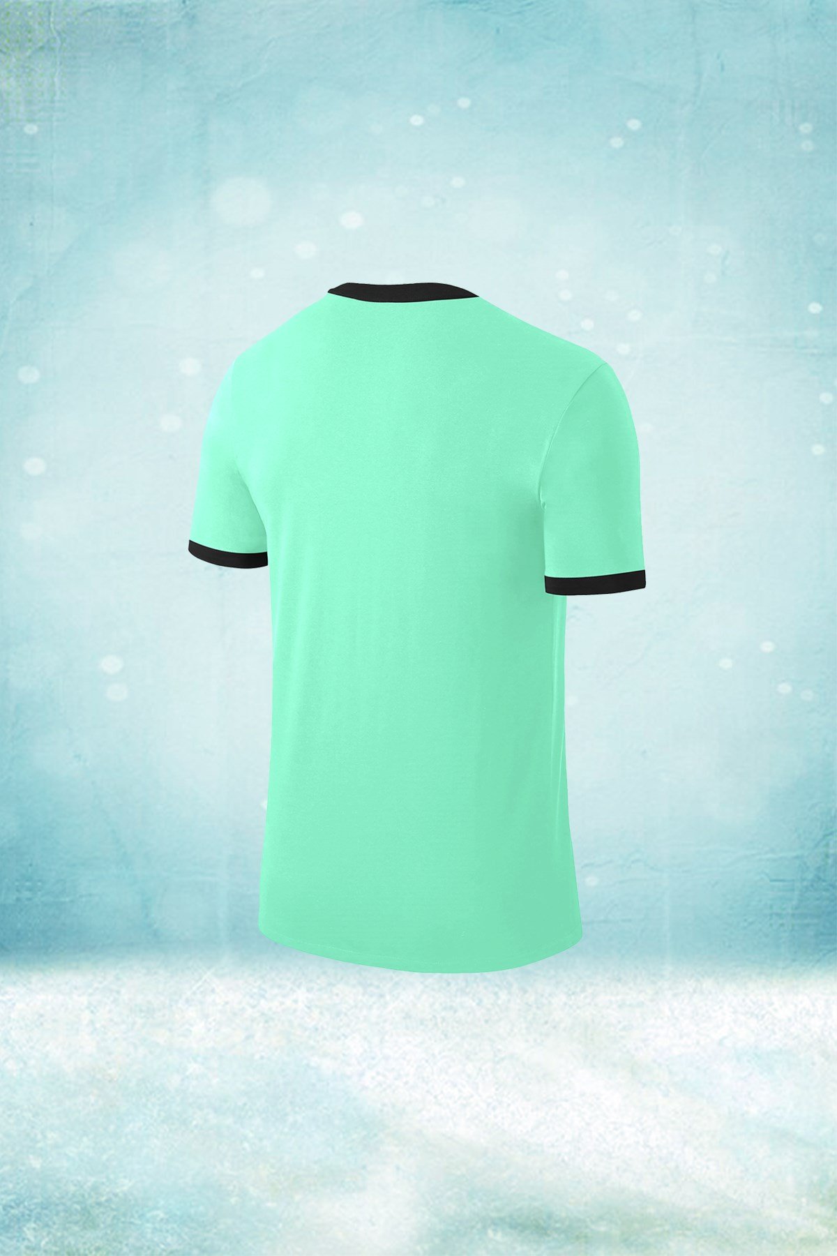 Büyük Beden Erkek Su Yeşili Dri-Fit Kumaş Antrenman ve Koşu için Konforlu  Düz Tişört   (4XL- 10XL)