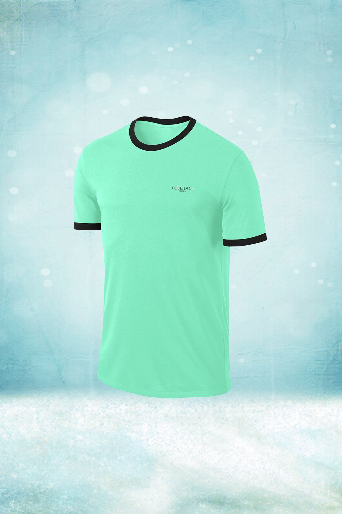 Büyük Beden Erkek Su Yeşili Dri-Fit Kumaş Antrenman ve Koşu için Konforlu  Düz Tişört   (4XL- 10XL)