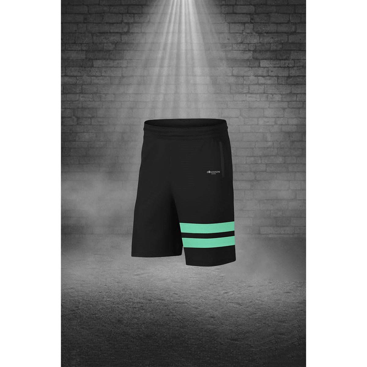 Büyük Beden Erkek Su Yeşili Dri-Fit Kumaş Yürüyüş ve Koşu için Konforlu Cepli Sıfır Yaka Tişört Şort İkili Alt Üst Seti   4XL-10XL