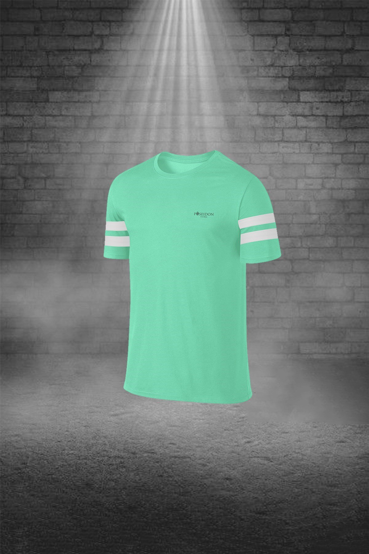 Büyük Beden Erkek Su Yeşili Dri-Fit Kumaş Baskısız Yuvarlak Yaka Kısa Kol Tişört Şort Alt Üst Takım   4XL-10XL