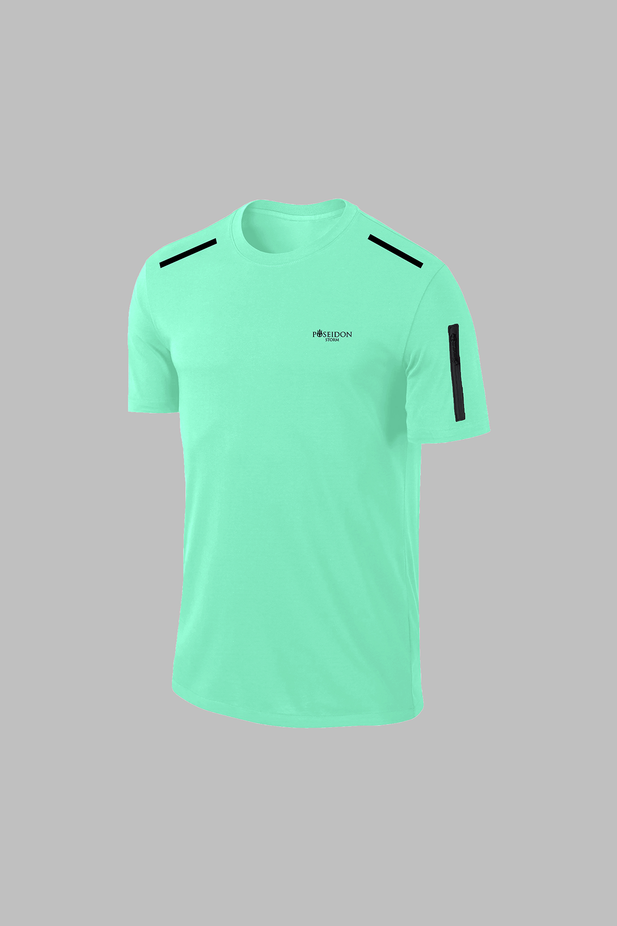 Büyük Beden Erkek Su Yeşili  Dri-Fit Kumaş Cepli Bisiklet Yaka Sporcu Günlük Tişört Şort İkili Takım  (4XL-10XL)