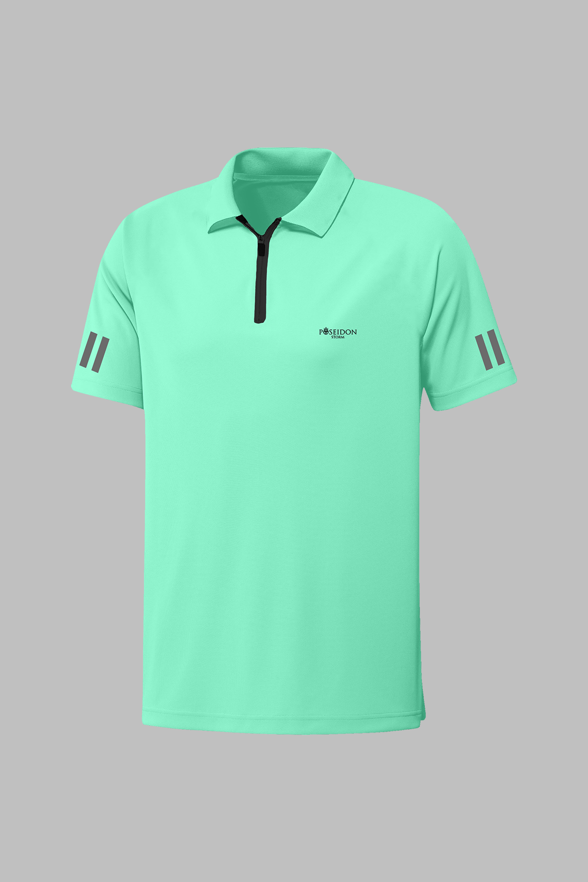 Büyük Beden Erkek Su Yeşili Vision Pro Kumaş Baskısız Kısa Kol  Yaka Polo Yaka Tişört 4XL-10XL