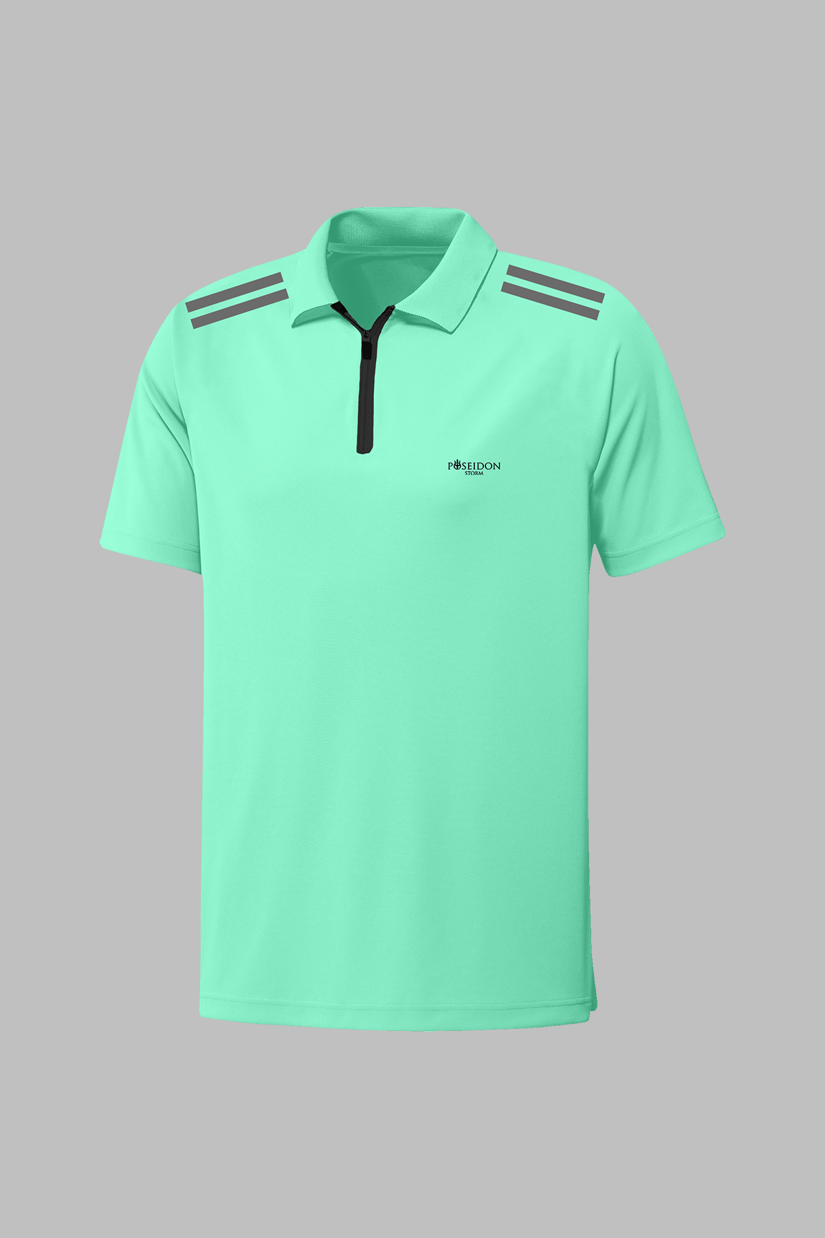 Büyük Beden Erkek Su Yeşili Vision Pro Kumaş Baskısız Kısa Kol  Yaka Polo Yaka Tişört 4XL-10XL
