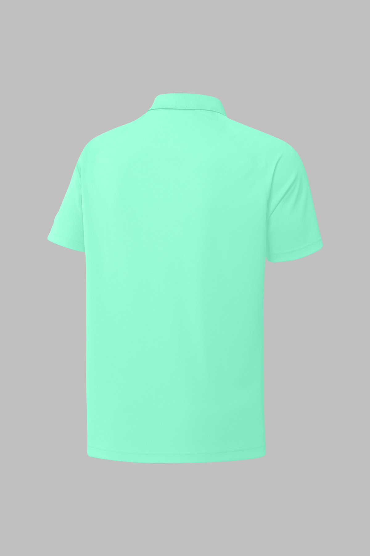Büyük Beden Erkek Su Yeşili Vision Pro Kumaş Baskısız Kısa Kol  Yaka Polo Yaka Tişört 4XL-10XL