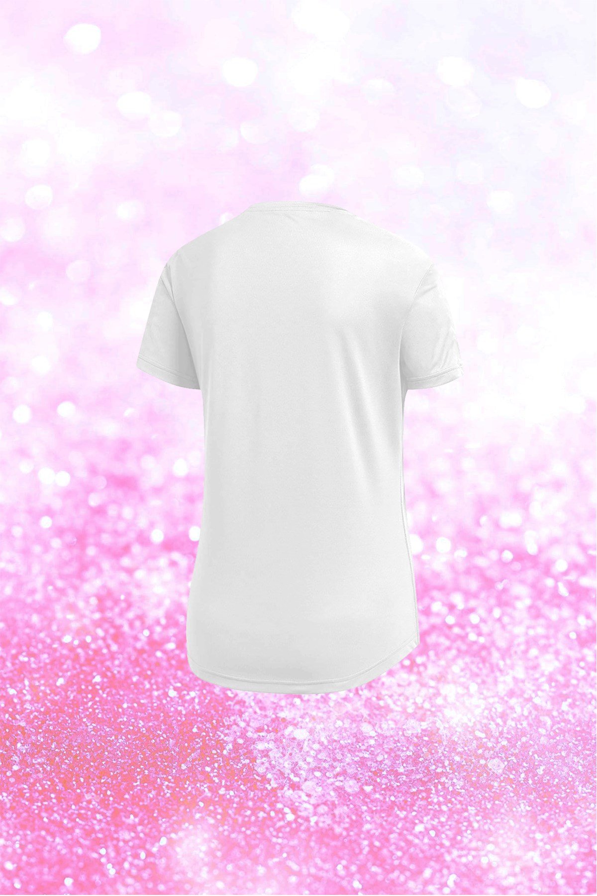 Büyük Beden Kadın Beyaz Günlük Sporcu Tişörtü 4XL-8XL - Yanlardan çift flexo baskı  - M5
