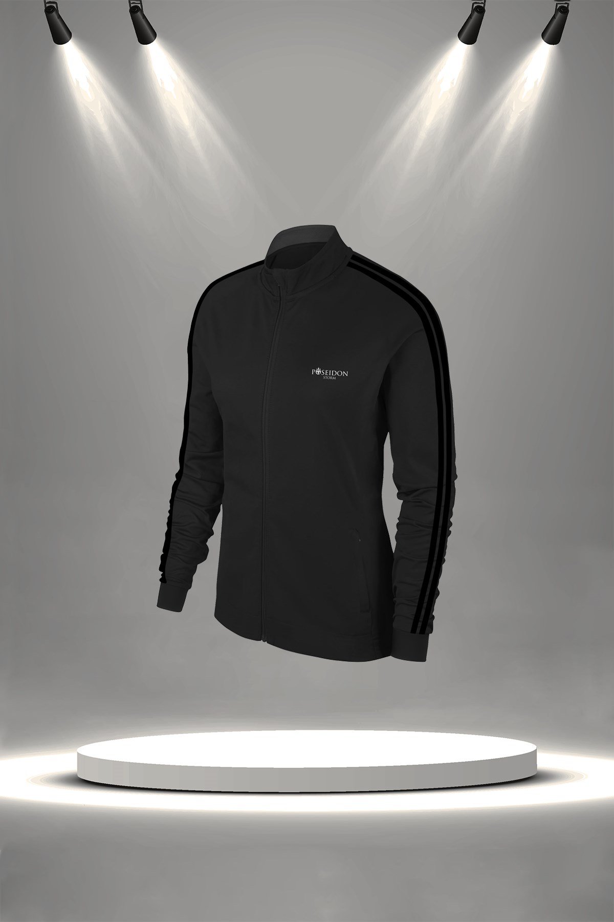 Büyük Beden Kadın Siyah Günlük Sporcu Eşofman Takımı 4XL-8XL siyah çift şerit - M2