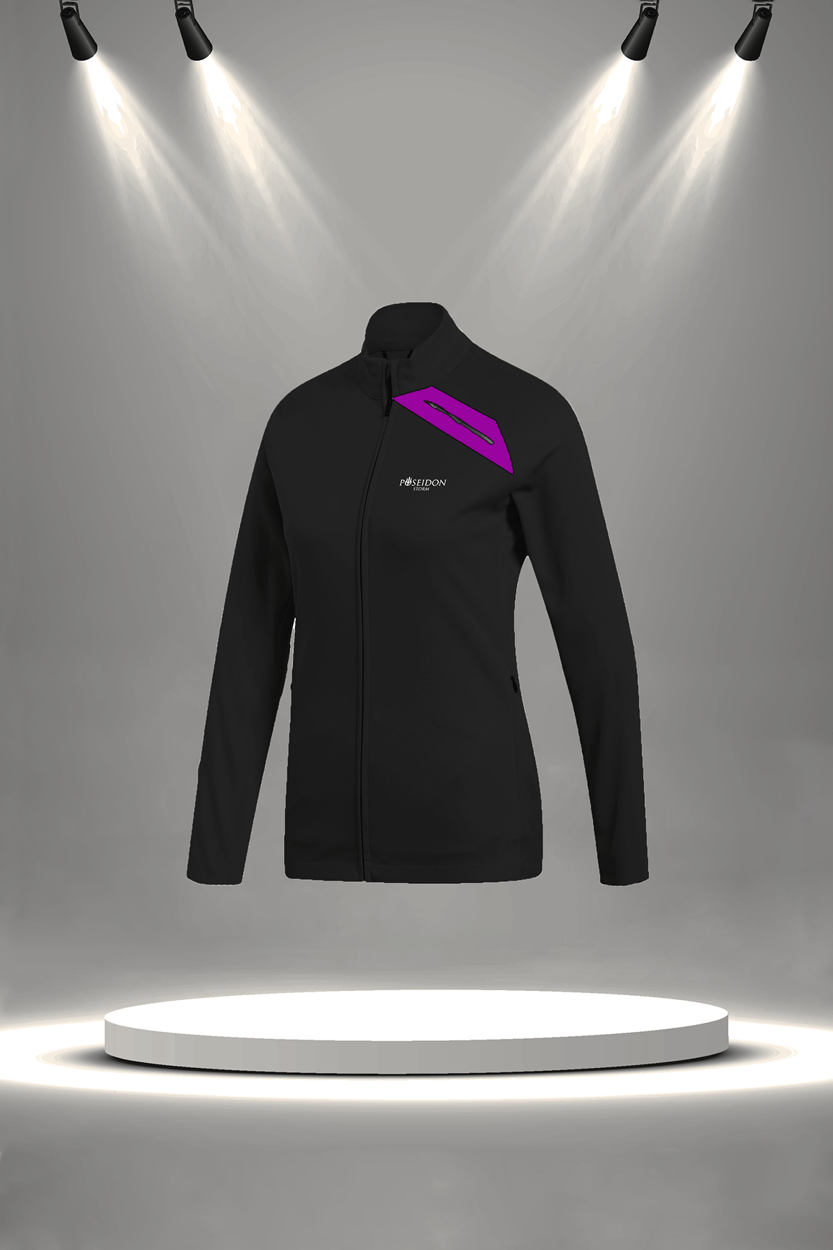 Büyük Beden Kadın Siyah İnterlok Kumaş Rahat Fermuarlı Koşu Takımı  (4XL-10XL)