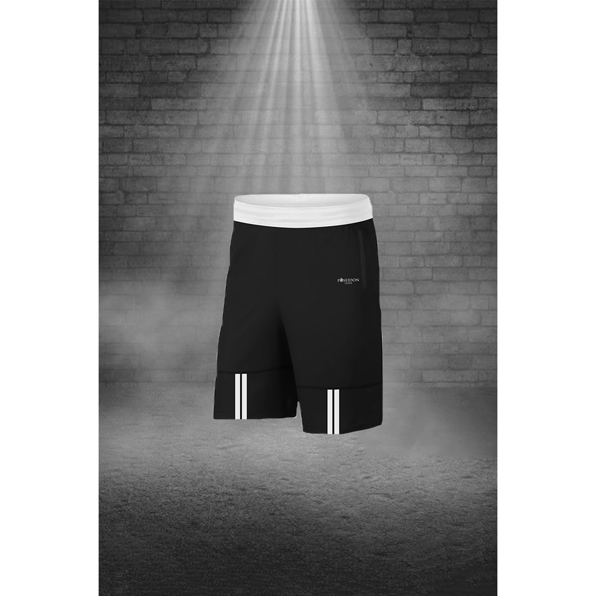 Erkek Beyaz Dri-Fit Kumaş Koşu için Konforlu Cepli Sıfır Yaka Tişört Şort İkili Alt Üst Seti S-3XL