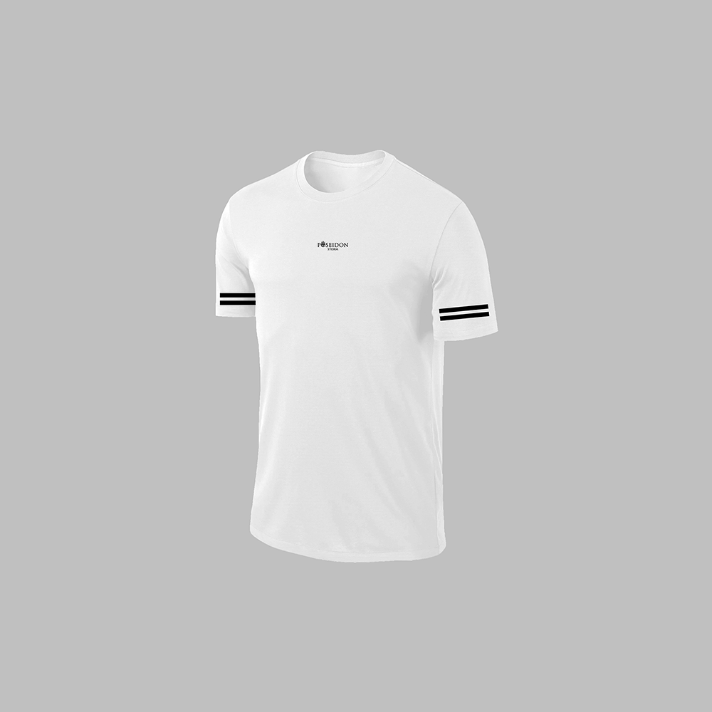 Erkek Beyaz Dri-Fit Kumaş Rahat Konforlu Kesim Yuvarlak Yaka Kısa Kol Tişört Şort Spor Seti S-3XL