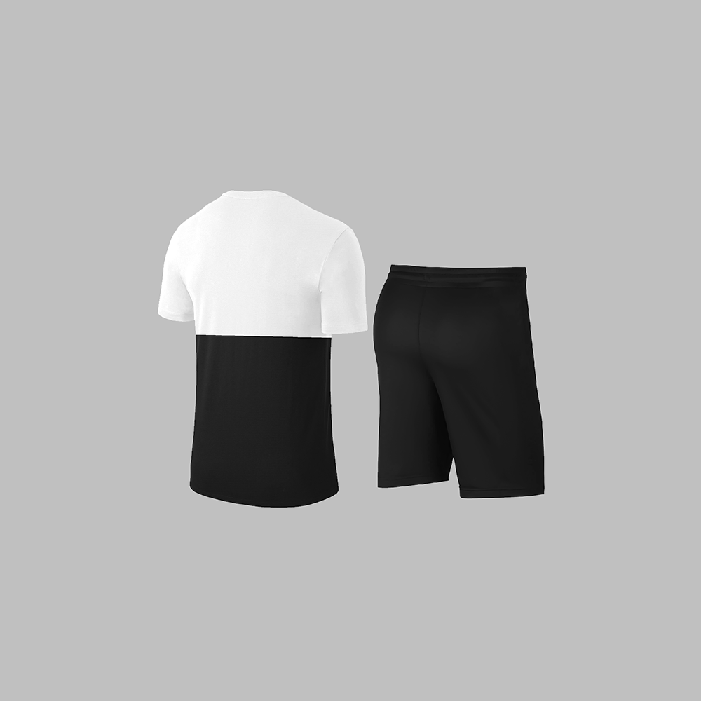 Erkek Beyaz Dri-Fit Kumaş Rahat Konforlu Kesim Yuvarlak Yaka Kısa Kol Tişört Şort Spor Seti S-3XL