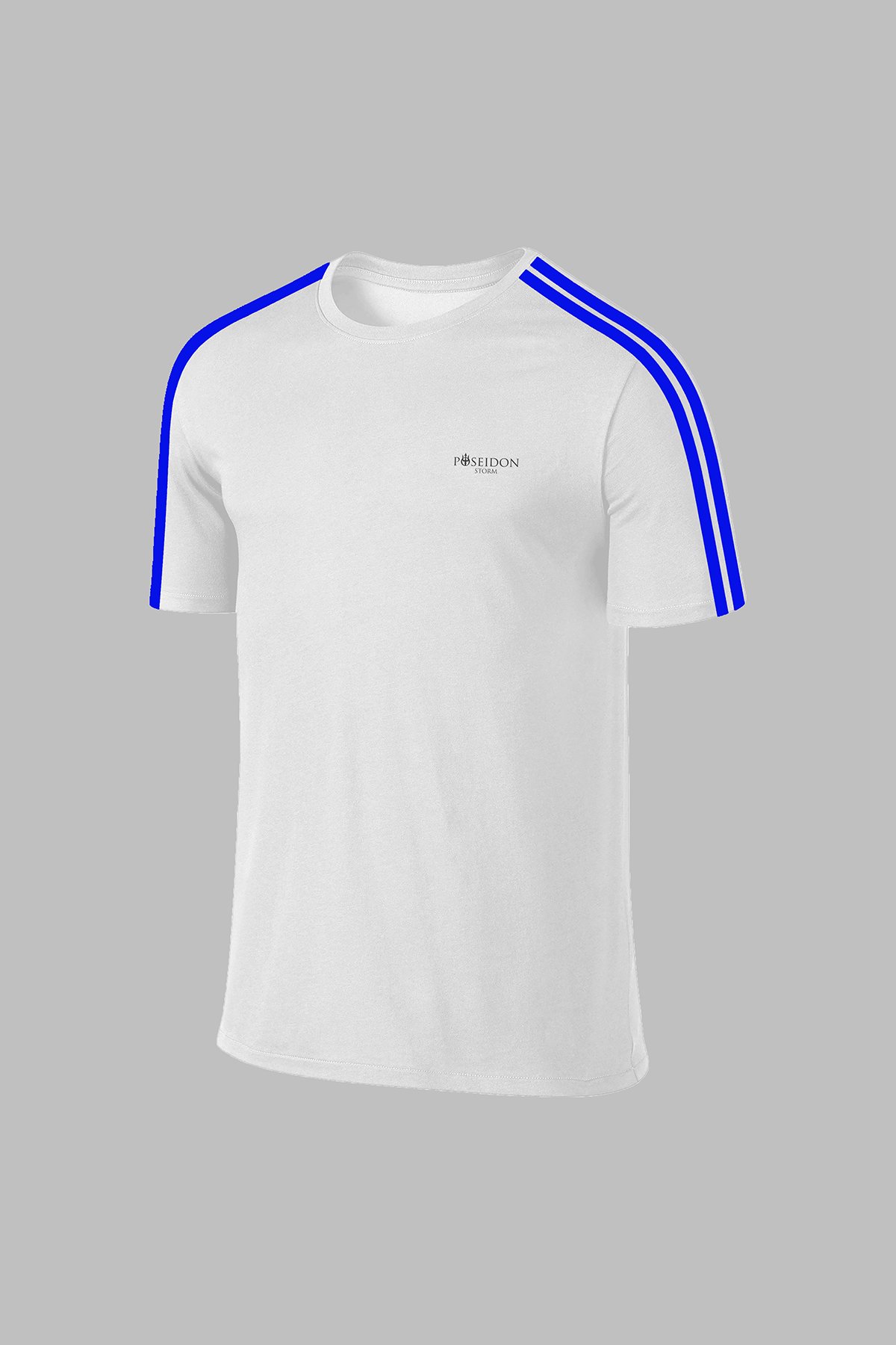 Erkek Beyaz Dri-Fit Kumaş Yürüyüş ve Koşu için Konforlu Sıfır Yaka T-shirt S-3XL