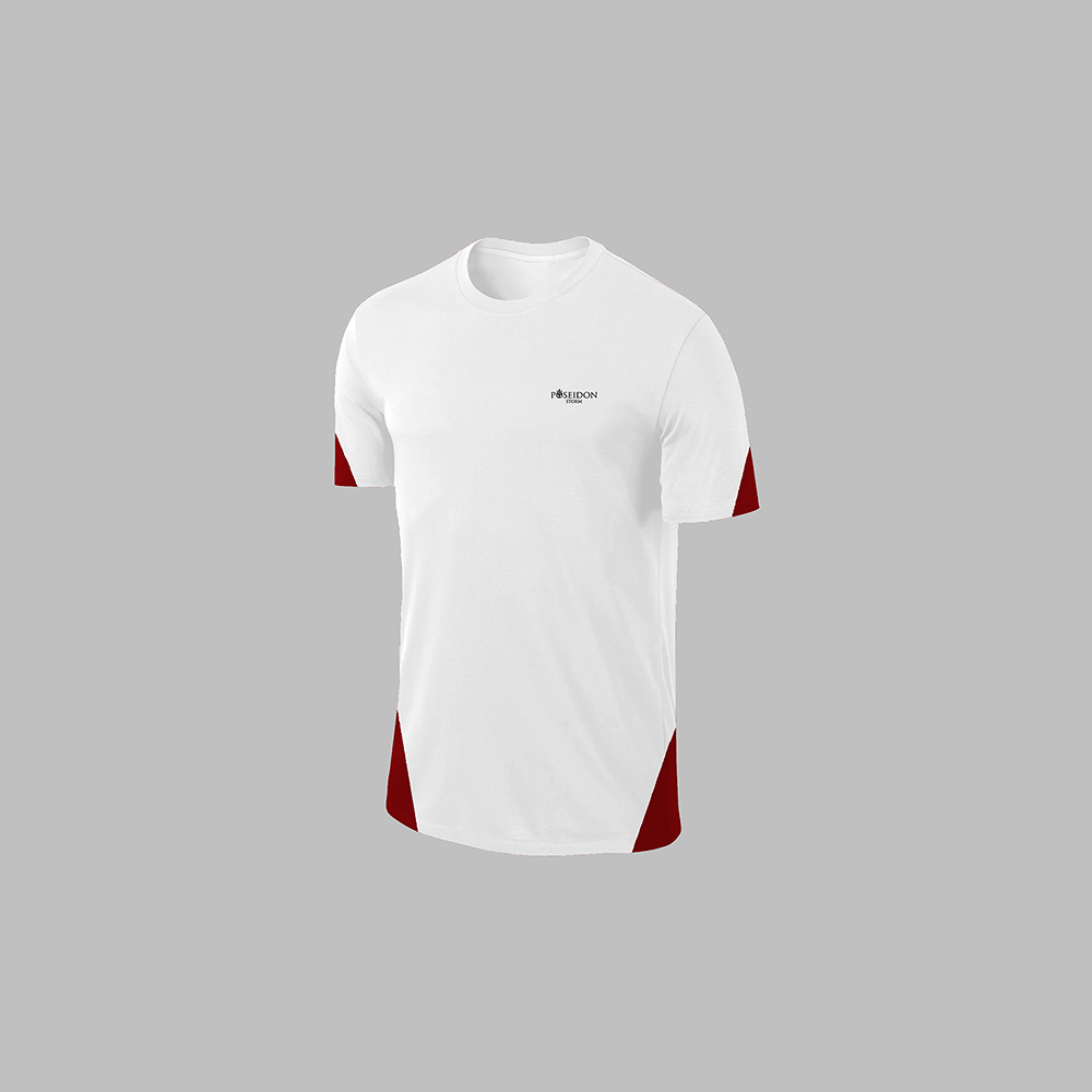 Erkek Beyaz Dri-Fit Kumaş Yürüyüş ve Koşu için Konforlu Cepli Sıfır Yaka Tişört Şort İkili Alt Üst Seti S-3XL