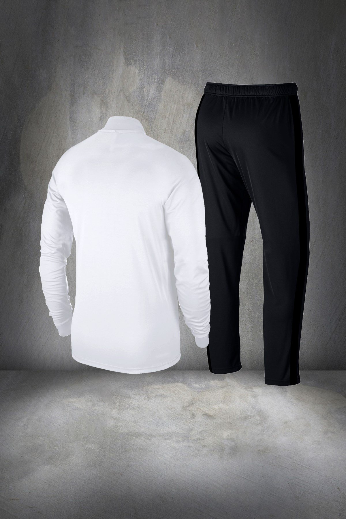 Erkek Beyaz İnterlok Kumaş Şık Eşofman Takımı S-3XL