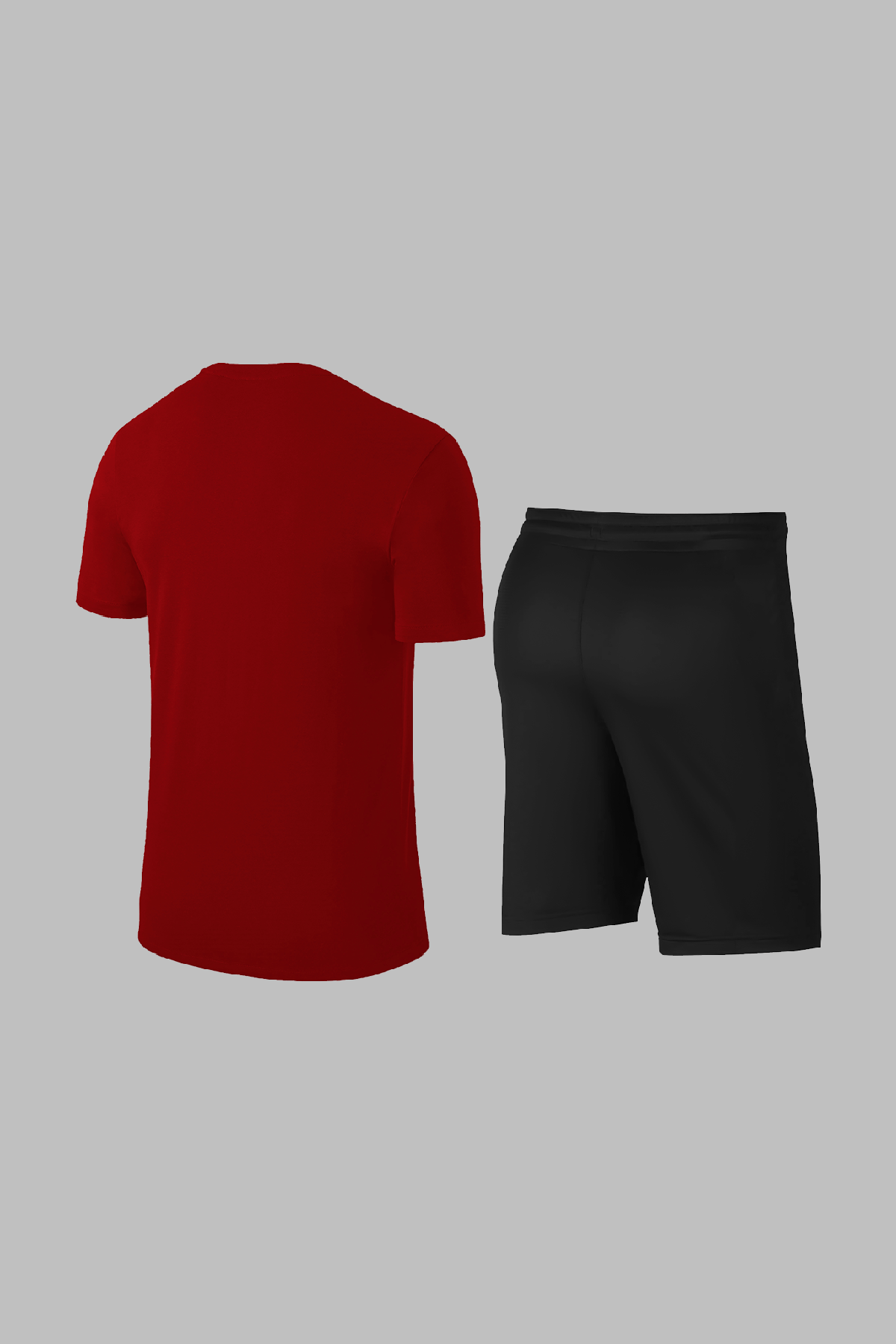 Erkek Bordo Dri-Fit Kumaş Günlük Rahat Kısa Kol Tişört Şort Spor Takım Seti (S-3XL)