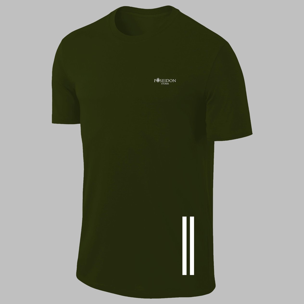 Erkek Haki  Dri-Fit Kumaş Spor için Konforlu  Bisiklet Yaka Tshirt  S-3XL