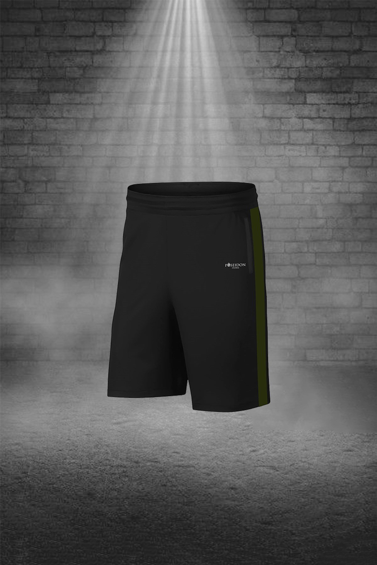Erkek Haki Dri-Fit Kumaş Yürüyüş ve Koşu için Konforlu Cepli Sıfır Yaka Tişört Şort İkili Alt Üst Seti S-3XL