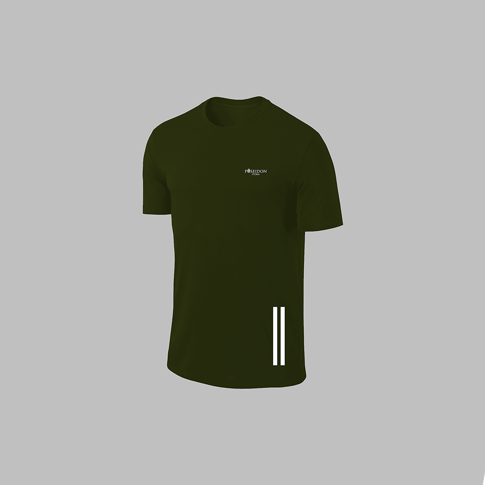 Erkek Haki Dri-Fit Kumaş Yürüyüş ve Koşu için Baskısız Günlük Tişört Şort Takımı S-3XL