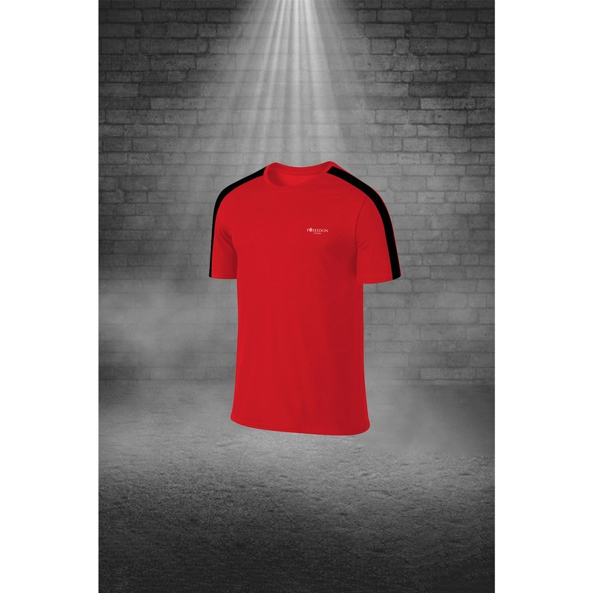 Erkek Kırmızı Dri-Fit Kumaş Baskısız Bisiklet Yaka Kısa Kol Konforlu Alt Üst Takım Şort Tişört Seti S-3XL