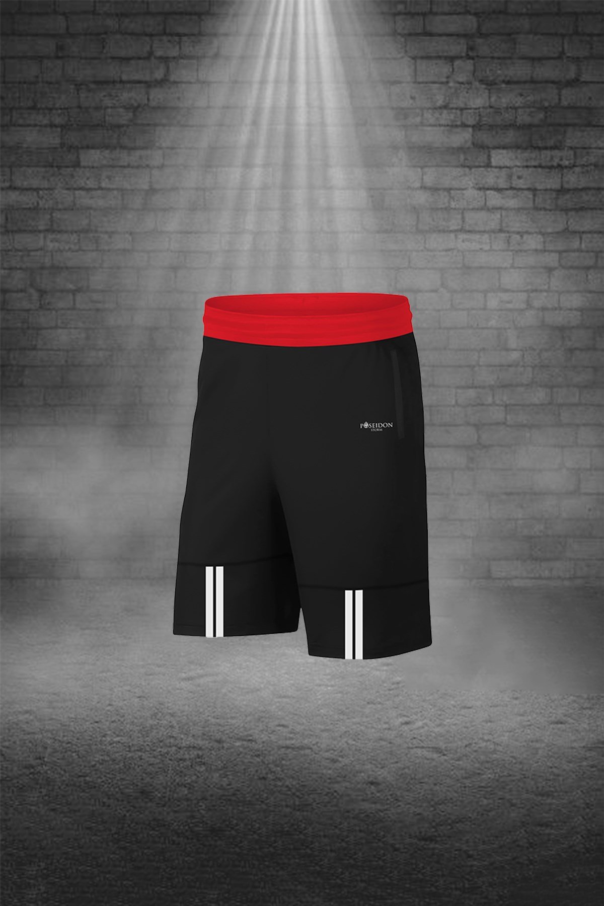 Erkek Kırmızı Dri-Fit Kumaş Spor için Konforlu Cepli Bisiklet Yaka Tişört Şort Alt Üst Takım S-3XL