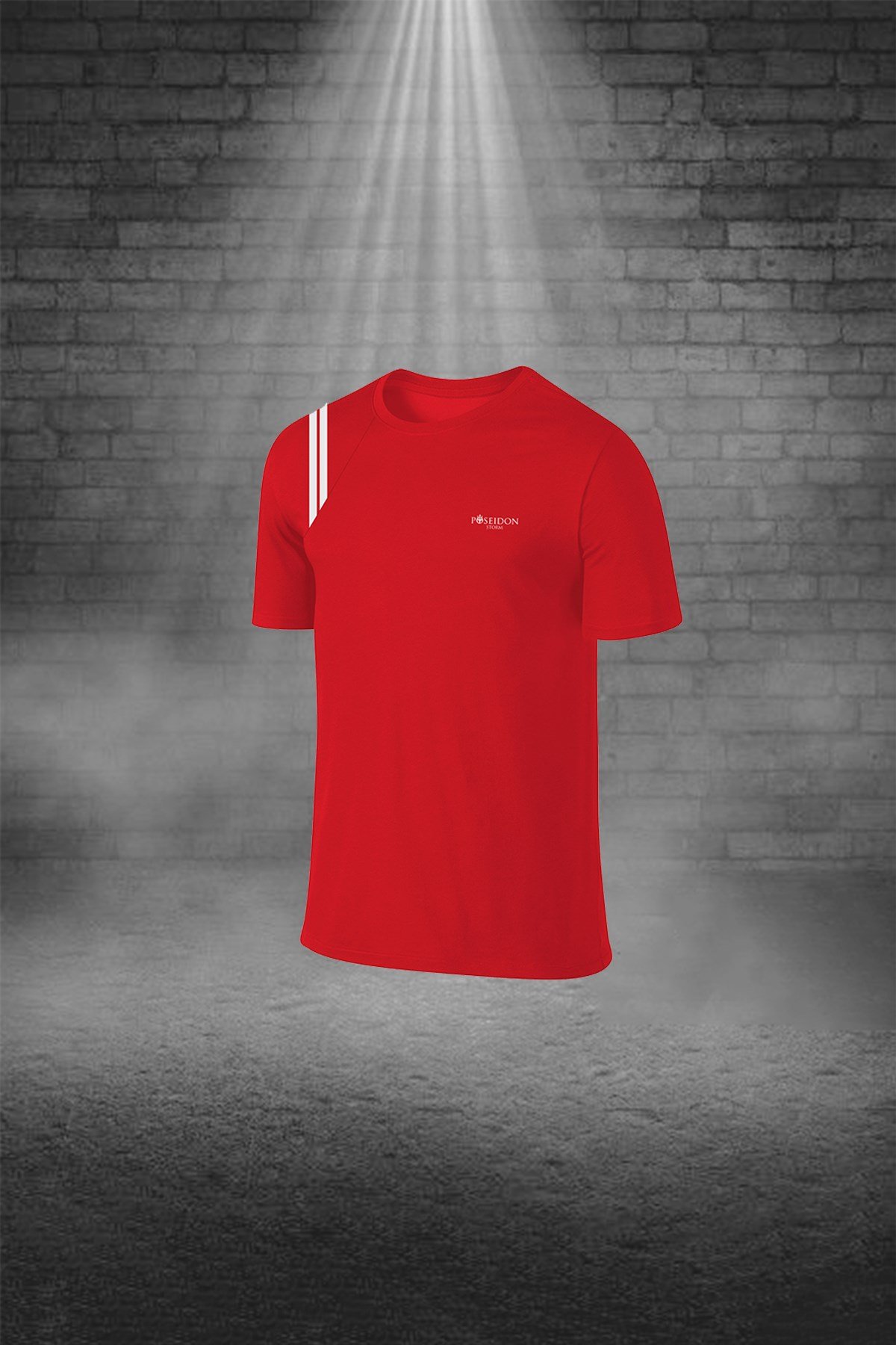 Erkek Kırmızı Dri-Fit Kumaş Spor için Konforlu Cepli Bisiklet Yaka Tişört Şort Alt Üst Takım S-3XL