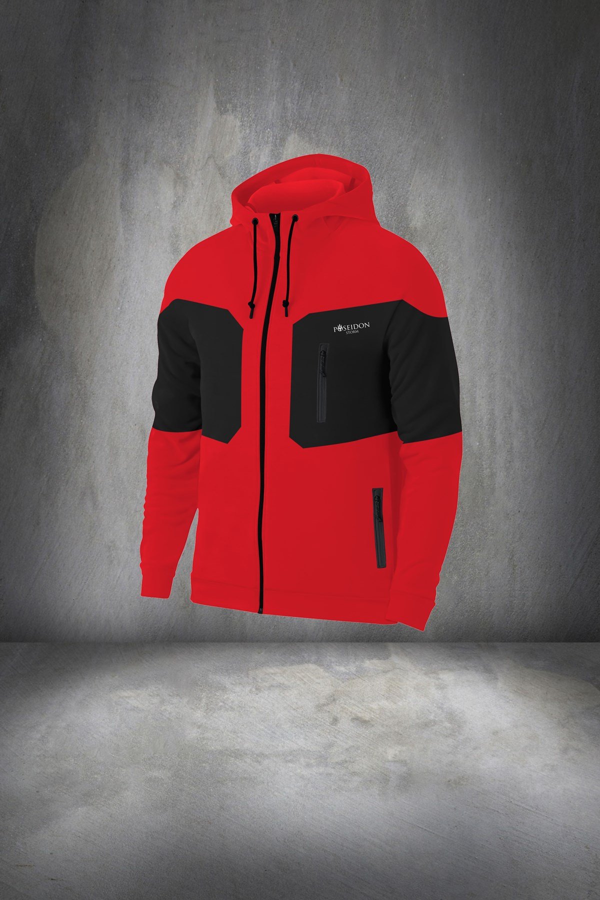 Erkek Kırmızı Günlük Sporcu Eşofman Takımı S-3XL - önü ve kolları parçalı - M14