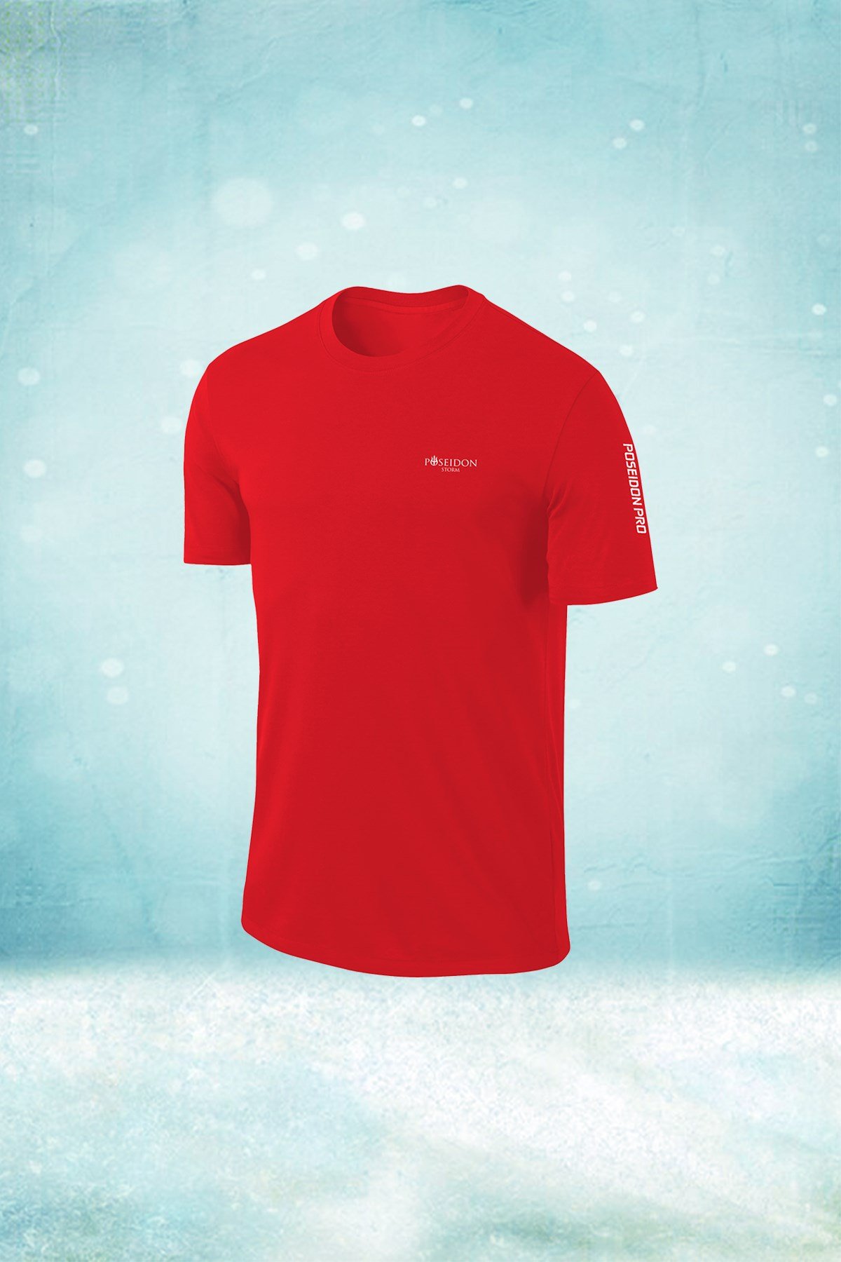 Erkek Kırmızı Günlük Sporcu Tişörtü S-3XL - Poseidon pro - M6