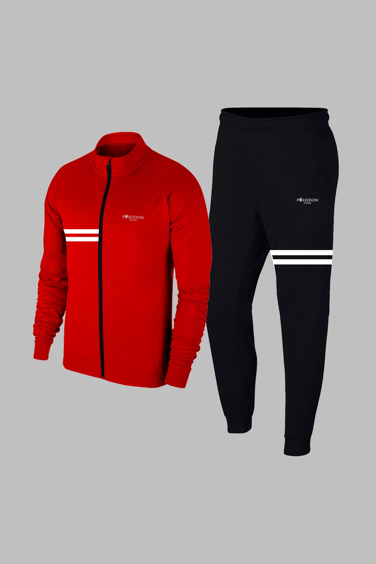 Erkek Kırmızı Yeni Supra Penye Ter Yapmaz Nefes Alabilir Kumaş Rahat Eşofman Takımı S-3XL