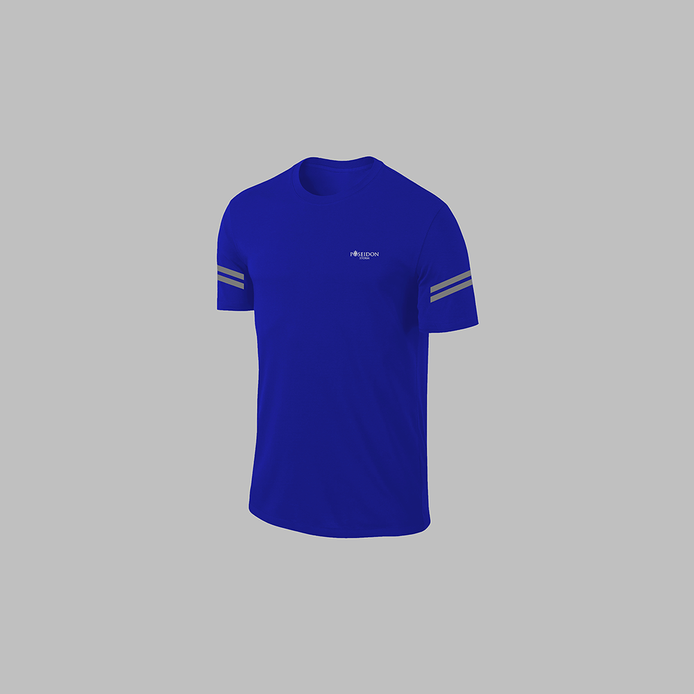 Erkek Mavi Dri-Fit Kumaş Baskısız Yuvarlak Yaka Kısa Kol Tişört Şort Alt Üst Spor Takım S-3XL