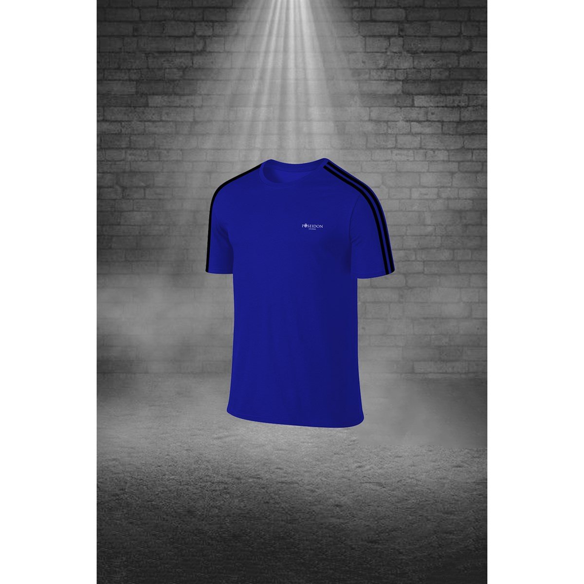 Erkek Mavi Dri-Fit Kumaş Spor için Konforlu Cepli Kısa Kol Tişört Şort İkili Takım S-3XL 