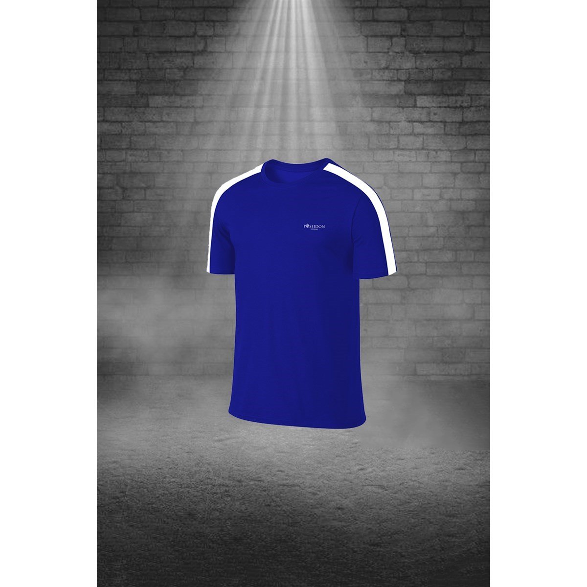 Erkek Mavi Dri-Fit Kumaş Yürüyüş ve Koşu için Konforlu Cepli Sıfır Yaka Tişört Şort İkili Alt Üst Seti S-3XL