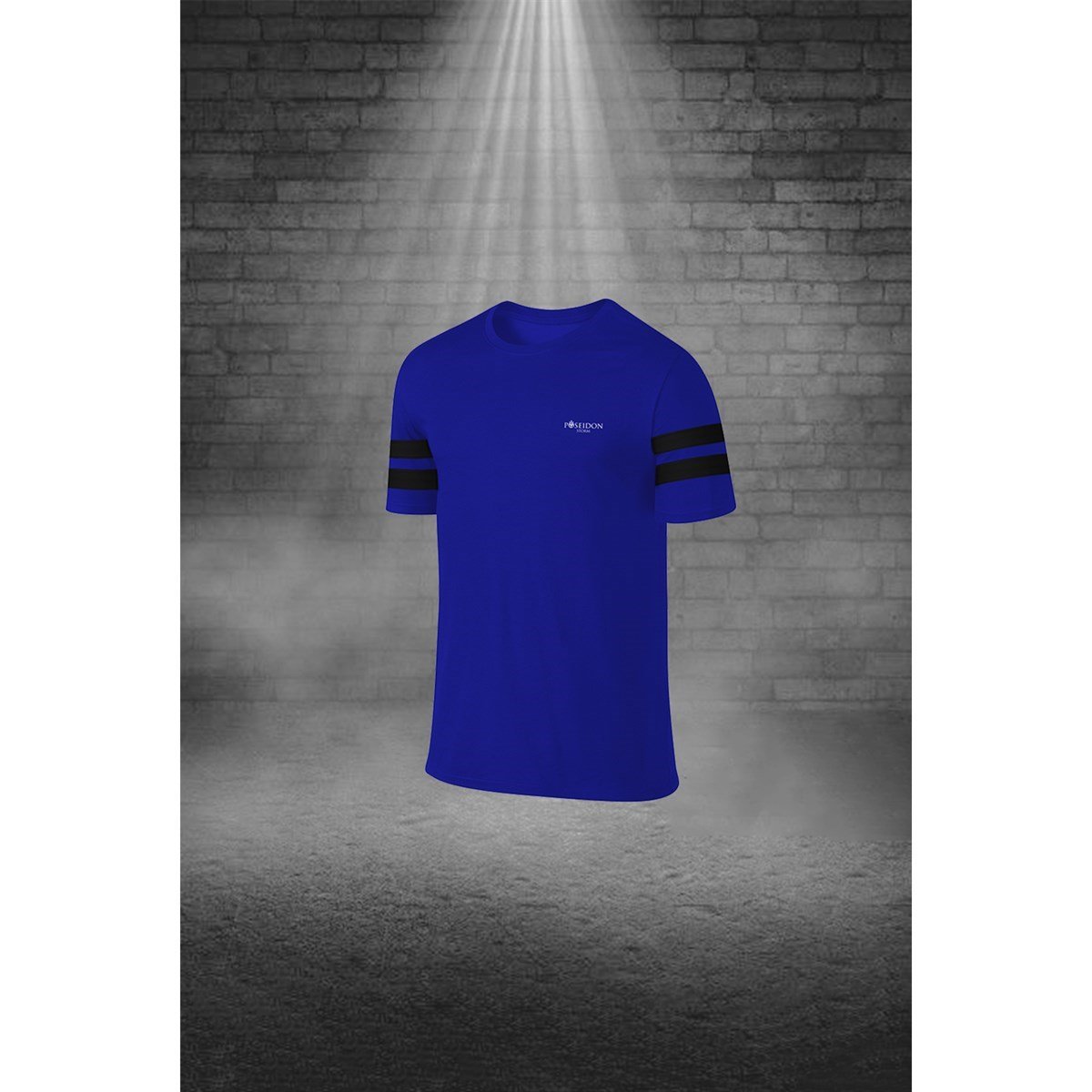Erkek Mavi Dri-Fit Kumaş Yürüyüş ve Koşu için Konforlu Cepli Kısa Kol Tişört Şort İkili Takım S-3XL