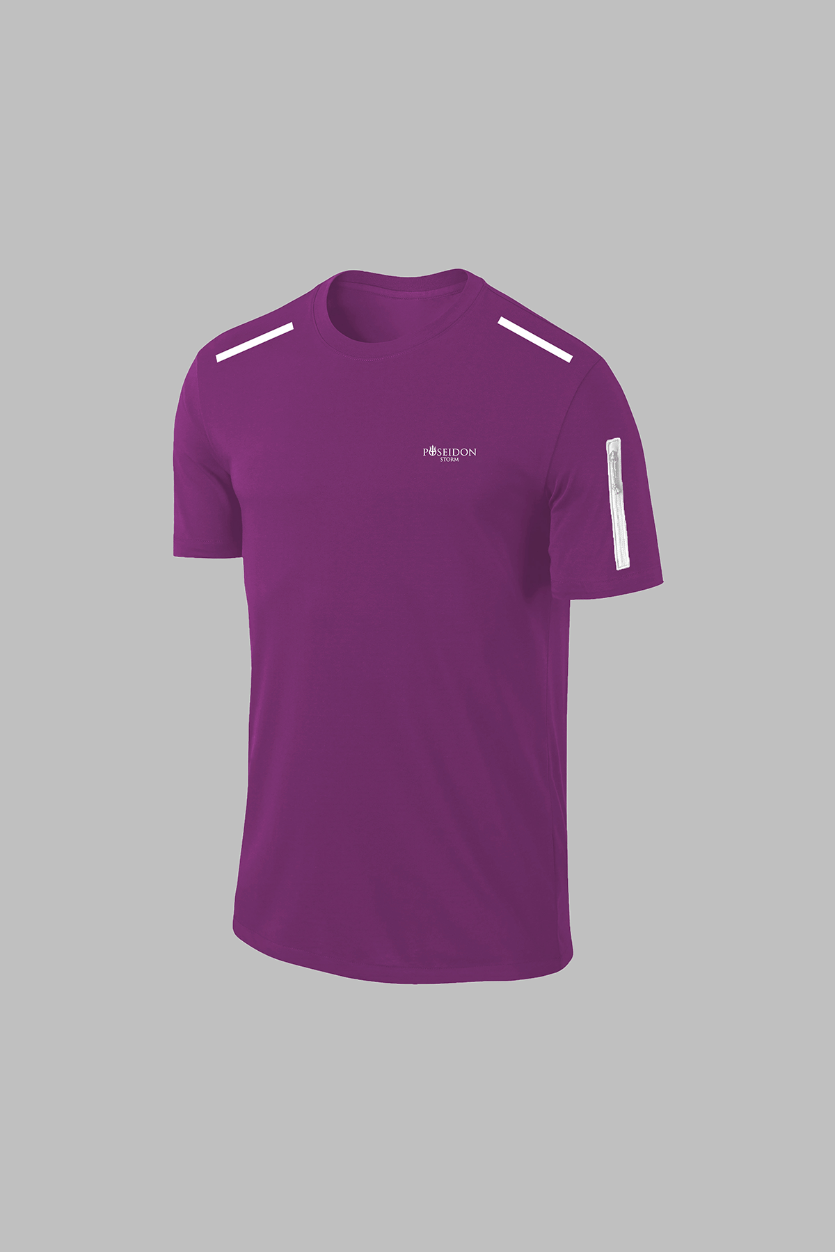 Erkek Mor Dri-Fit Kumaş Antrenman ve Koşu için Konforlu Cepli Düz Tişört Şort Seti (S-3XL)