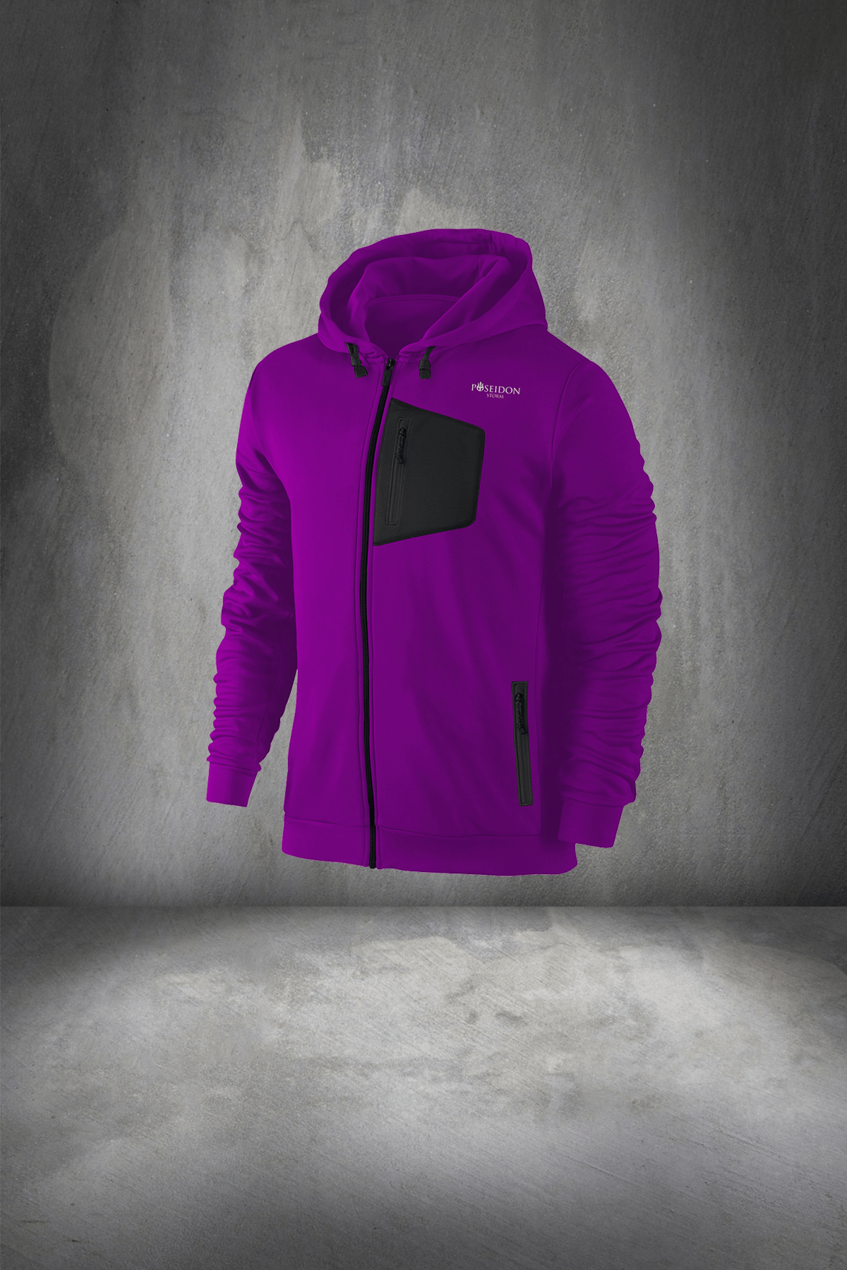 Erkek Mor Supra Penye Kumaş Rahat Regular Fit Kapüşonlu Yürüyüş Takımı S-3XL
