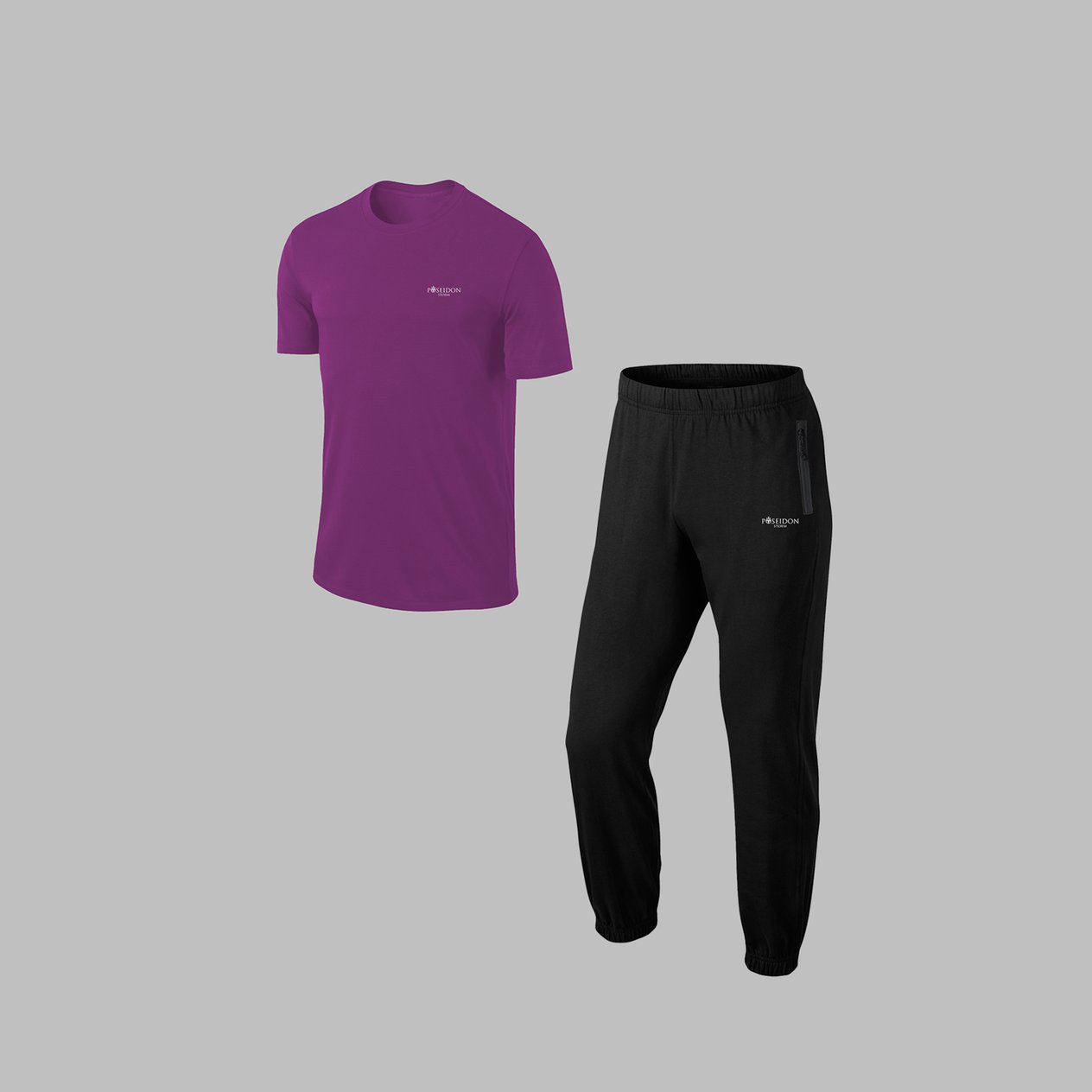 Erkek Mor Supra Penye Kumaş Rahat Regular Fit Kapüşonlu Yürüyüş Takımı S-3XL