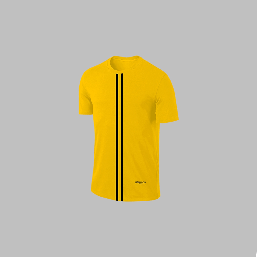 Erkek Sarı Dri-Fit Kumaş Baskısız Konforlu Tişört Şort Alt Üst İkili Takım Seti S-3XL
