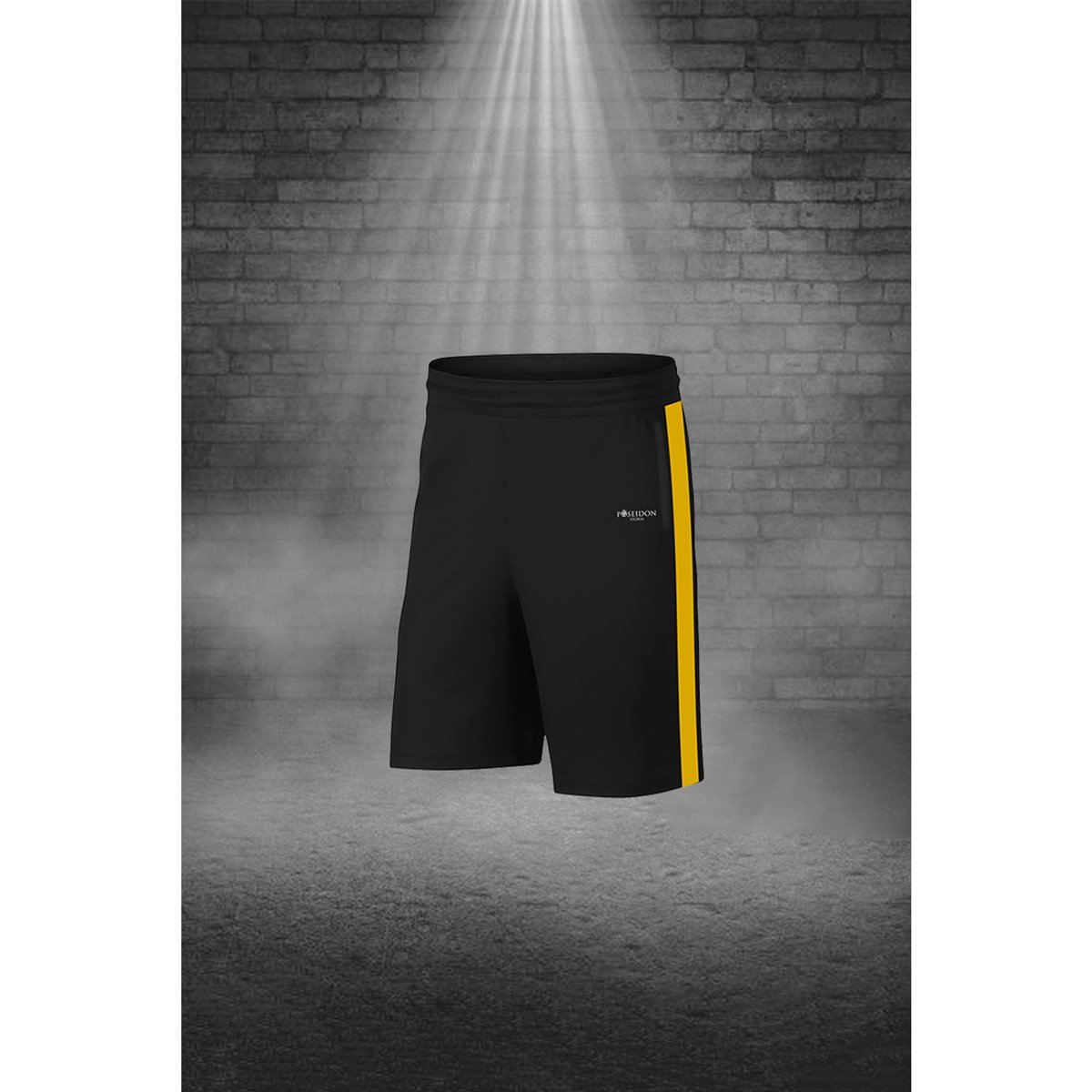 Erkek Sarı Dri-Fit Kumaş Düz Kısa Kol Konforlu Tişört Şort Alt Üst İkili Takım Seti S-3XL