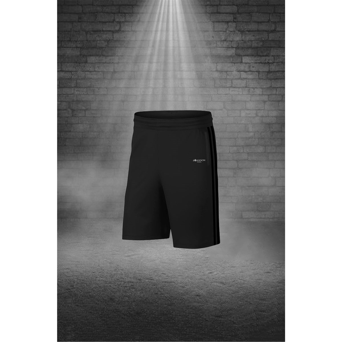 Erkek Siyah Dri-Fit Kumaş Yürüyüş ve Koşu için Cepli Rahat Tişört Şort İkili Takım S-3XL