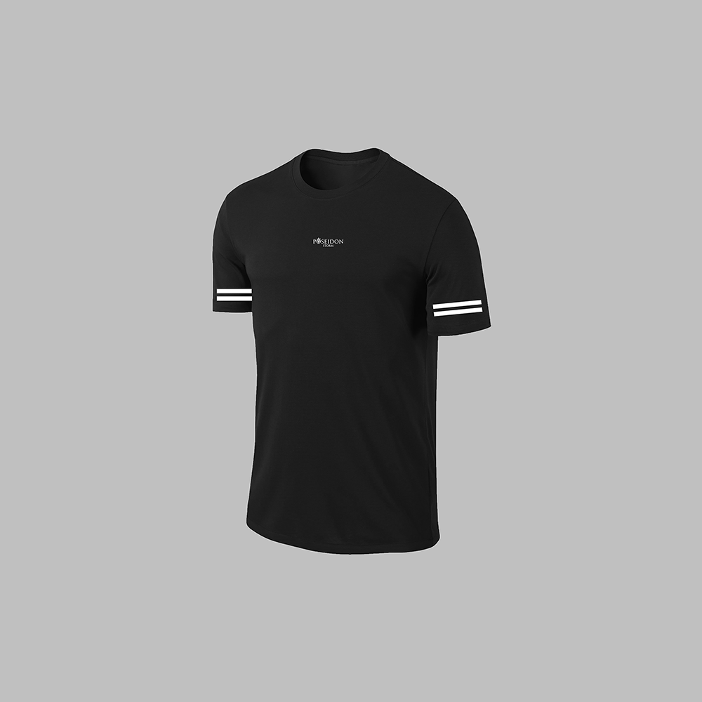 Erkek Siyah Dri-Fit Kumaş Yuvarlak Yaka Cepli Günlük Konforlu Yürüyüş Konforlu Tişört Şort Seti S-3XL