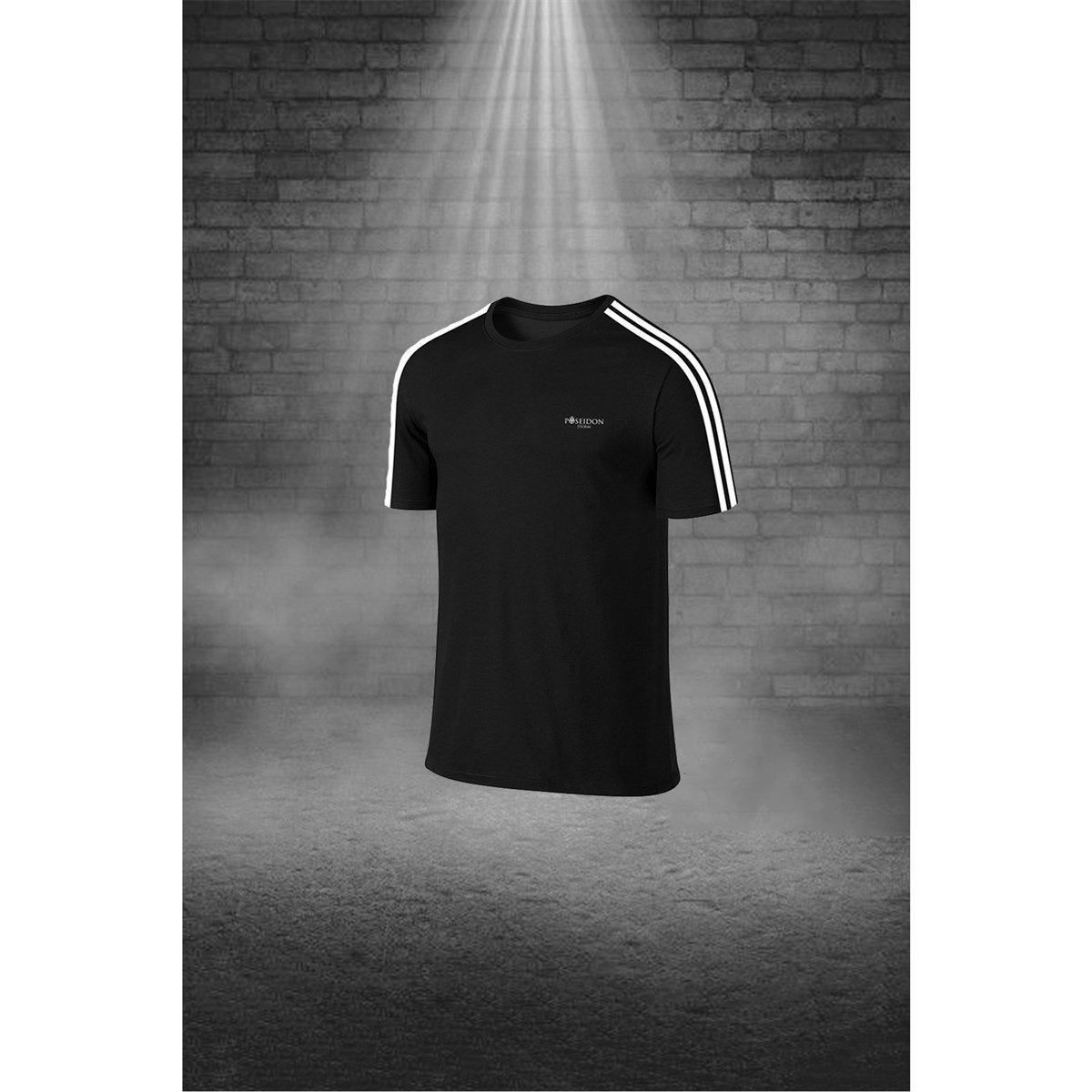Erkek Siyah Dri-Fit Kumaş Yuvarlak Yaka Cepli Şık Konforlu Tişört Şort Seti S-3XL 