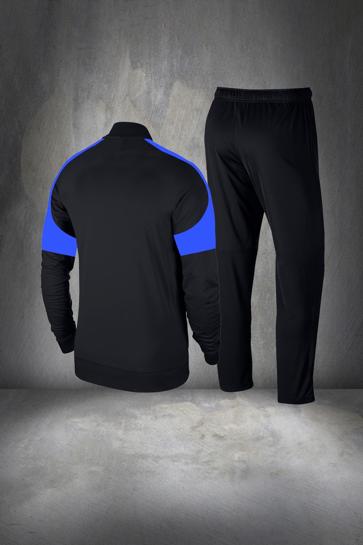 Erkek Siyah Günlük Sporcu Eşofman Takımı S-3XL mavi rütbe - M9