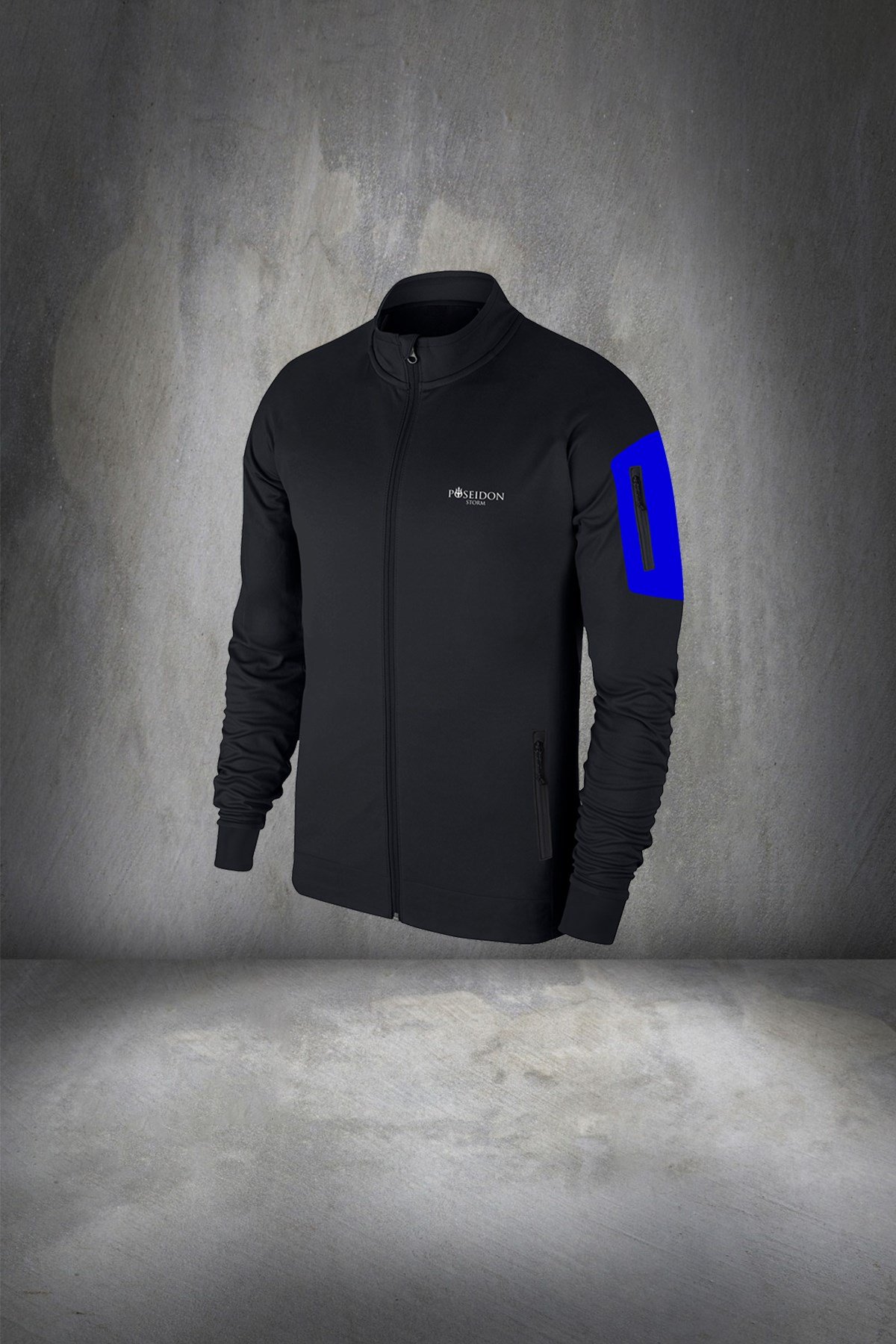 Erkek Siyah İnterlok Kumaş Fermuarlı Özel Tasarım Eşofman Takımı S-3XL
