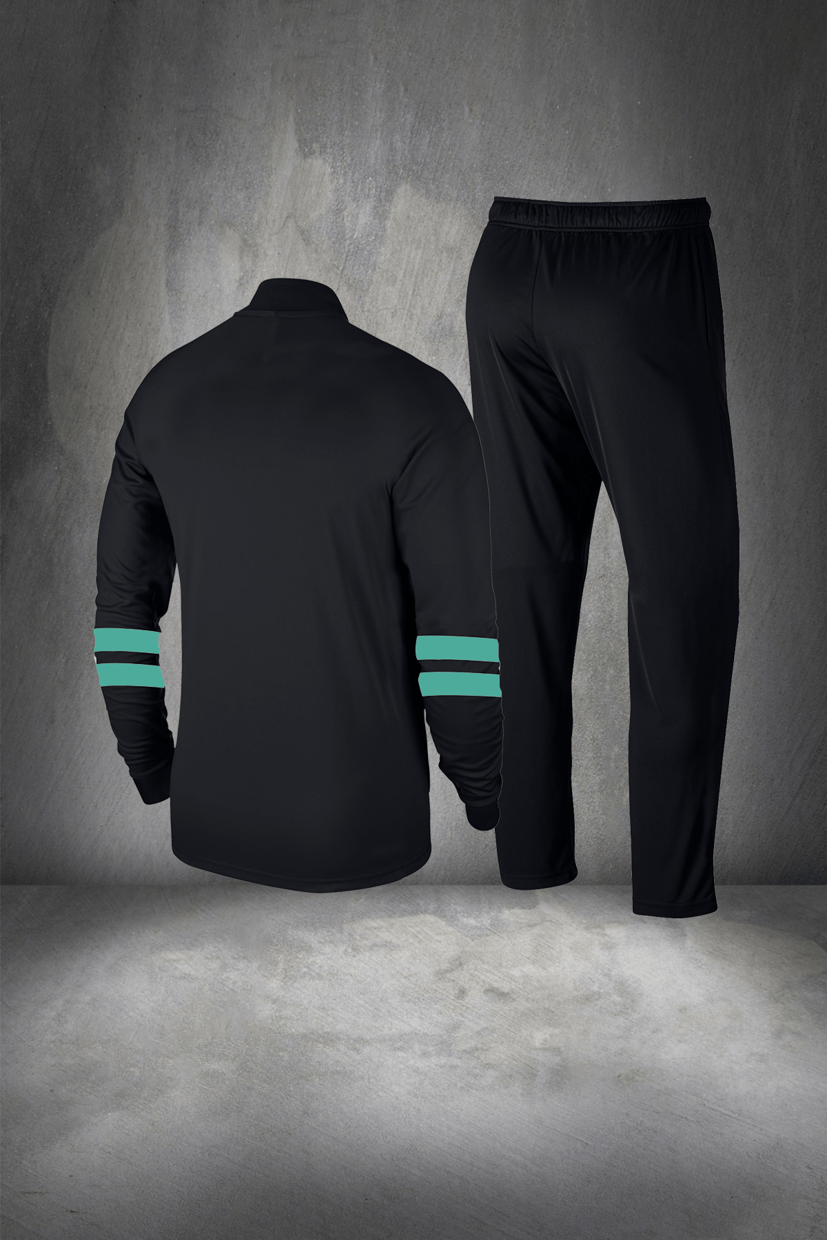 Erkek Siyah Rahat  İnterlok Kumaş Özel Tasarım Eşofman Takımı S-3XL