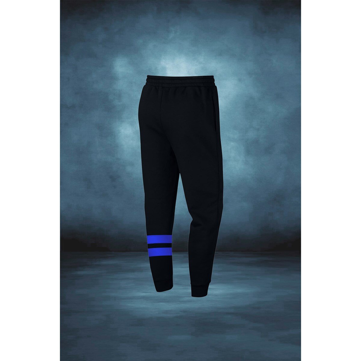 Erkek Siyah Tech-Fleece Kumaş Cepli Konforlu Fit Eşofman Altı S-3XL