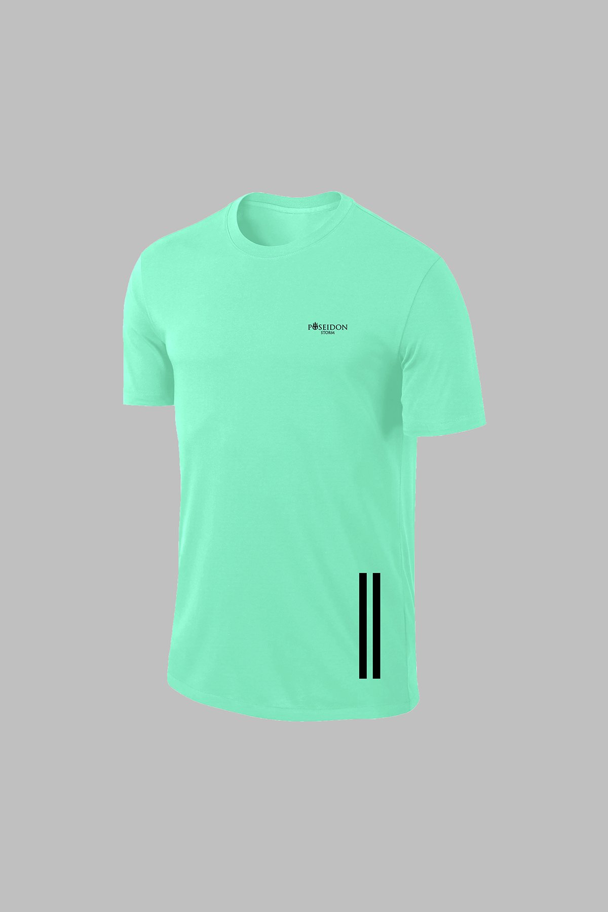 Erkek Su Yeşili Dri-Fit Kumaş Antrenman ve Koşu için Konforlu  Düz Tişört S-3XL