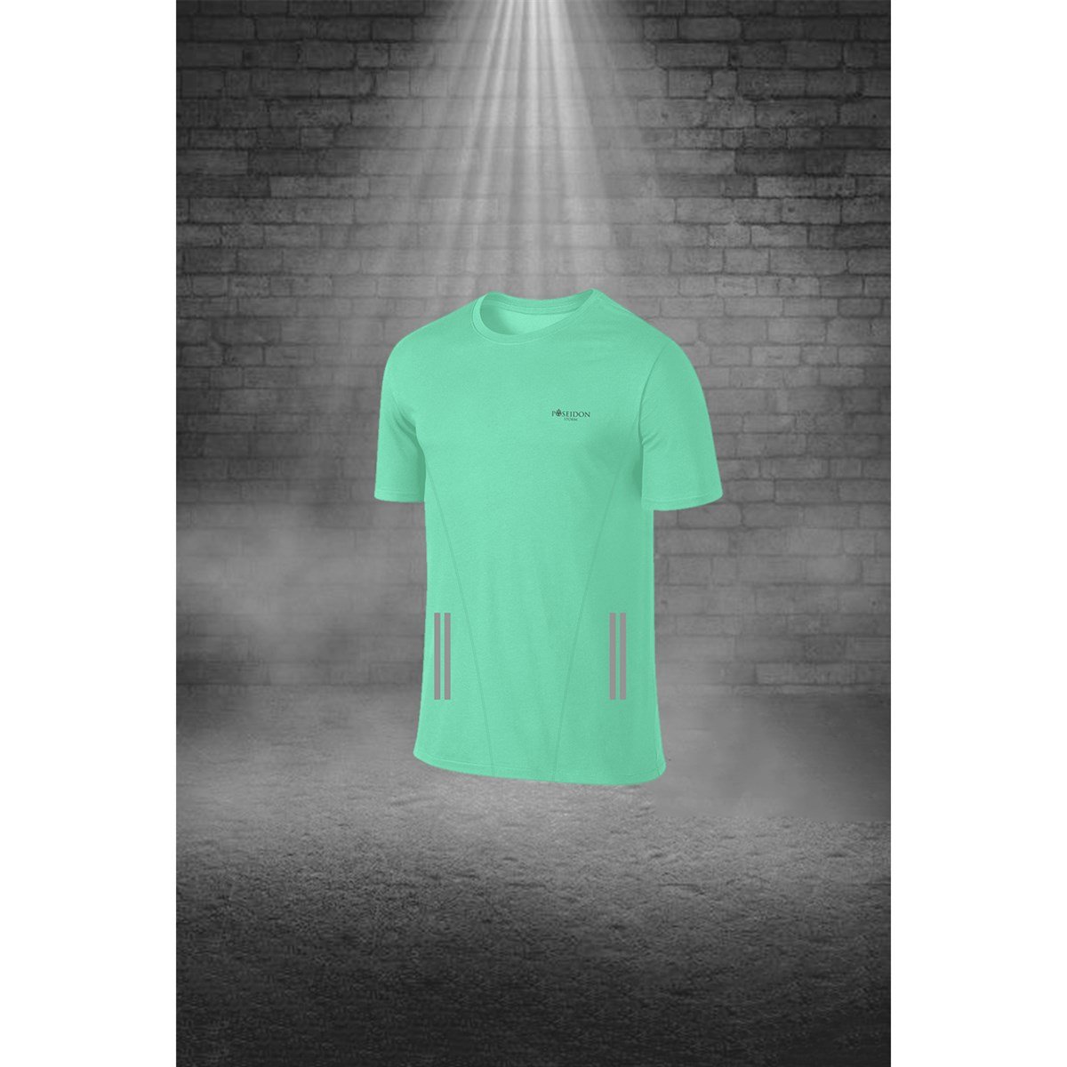 Erkek Su Yeşili Dri-Fit Kumaş Cepli Düz Kısa Kol Konforlu Rahat Tişört Şort Alt Üst Spor Seti S-3XL