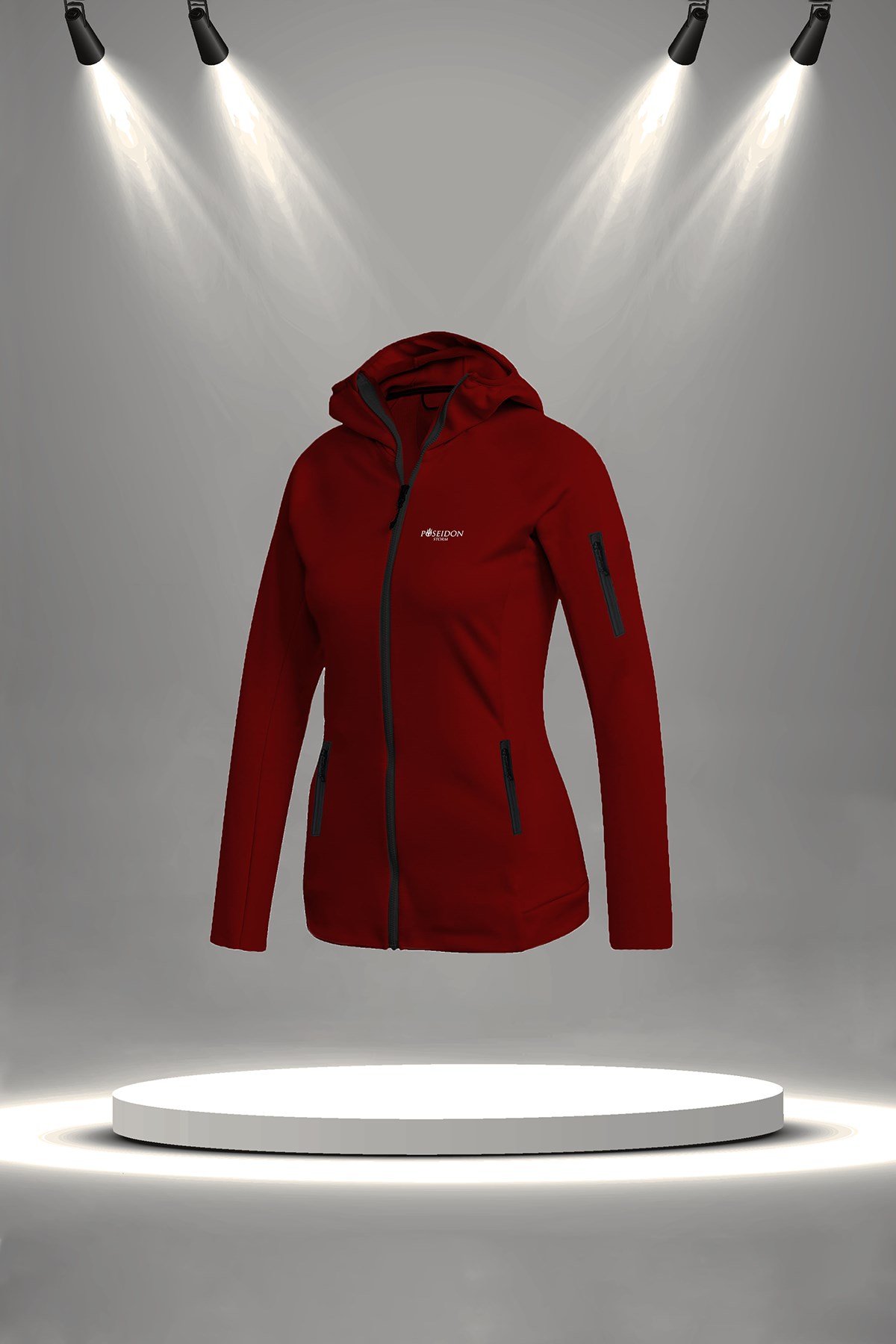 Kadın Bordo İnterlok Kumaş Fit Kalıp Koşu Seti S-3XL