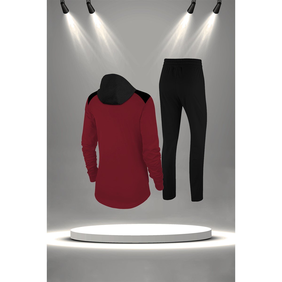 Kadın Bordo İnterlok Kumaş  Özel Tasarım Eşofman Takımı S-3XL
