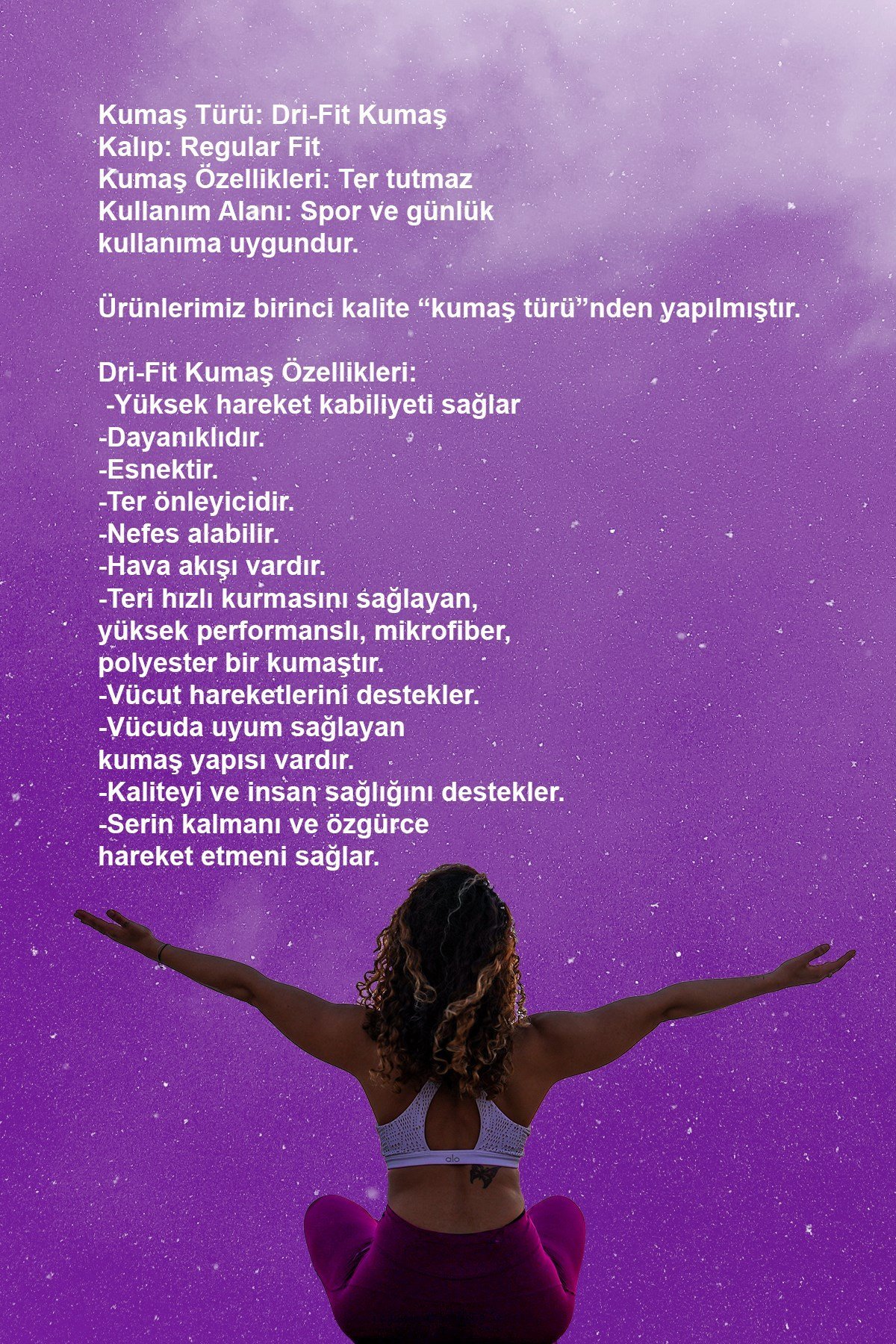 Kadın Siyah Dri-Fit Kumaş Bisiklet Yaka Kısa Kol Günlük T-shirt    S-3XL