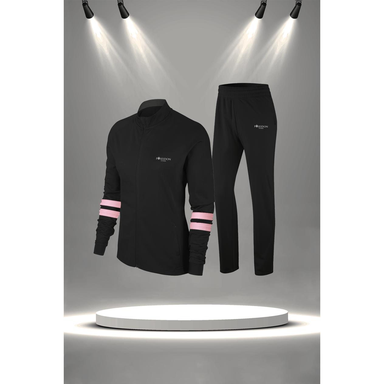 Kadın Siyah Supra Penye Kumaş Rahat Kesim Eşofman takımı  S-XL